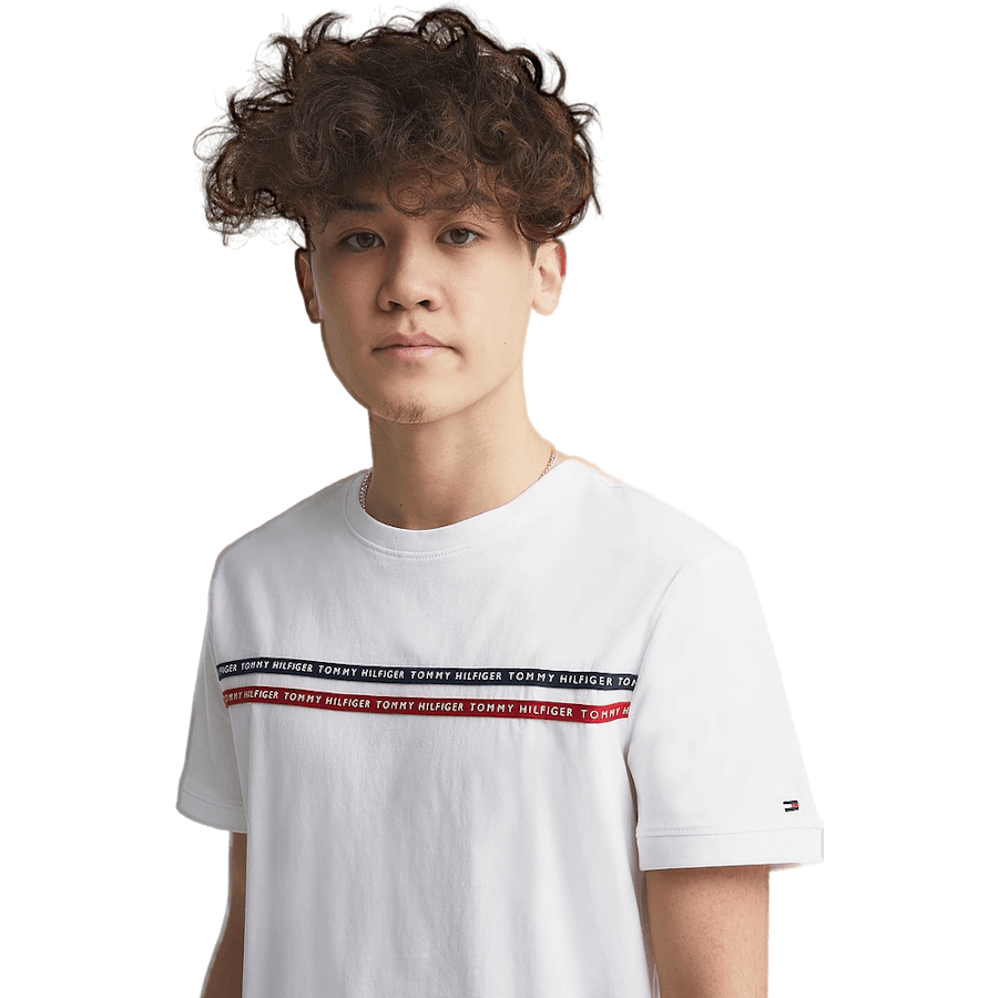 Tommy Tape Tee S/s Ybr - Weiß
