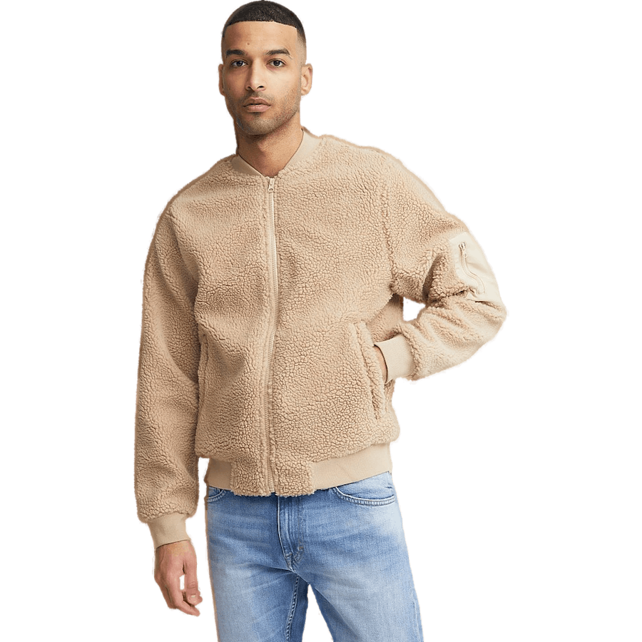 Blouson aviateur Borg beige