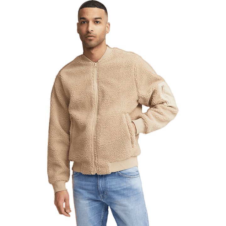 Blouson aviateur Borg beige