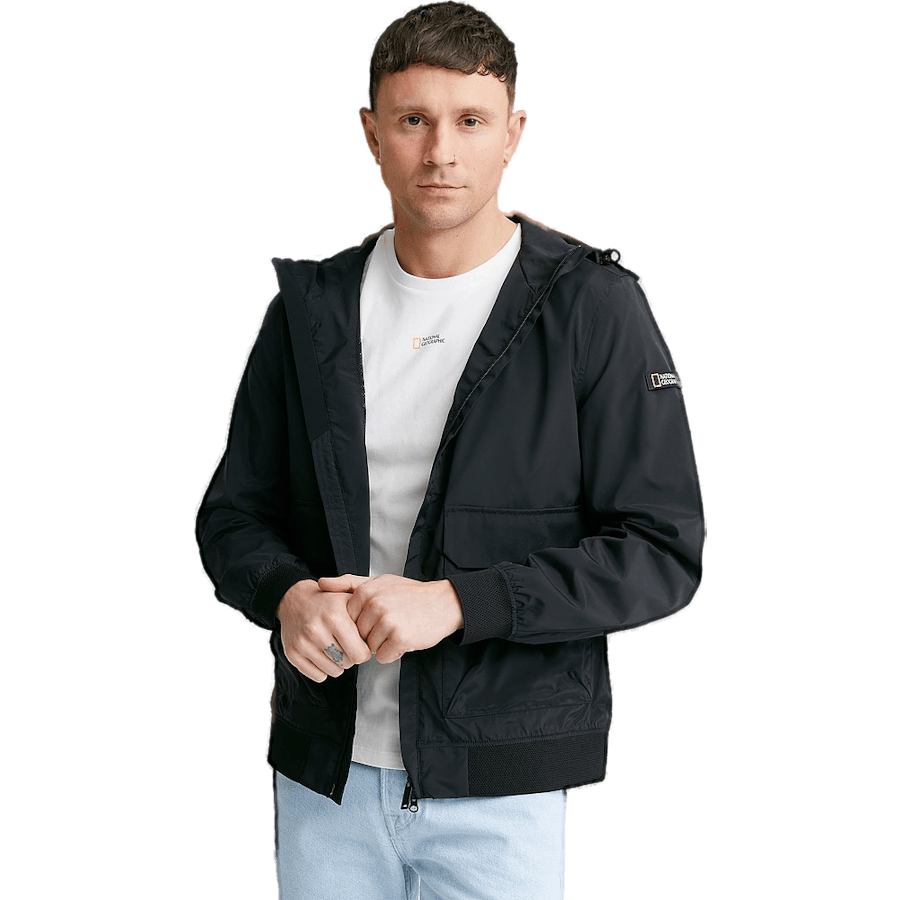 Veste zippée à capuche noire