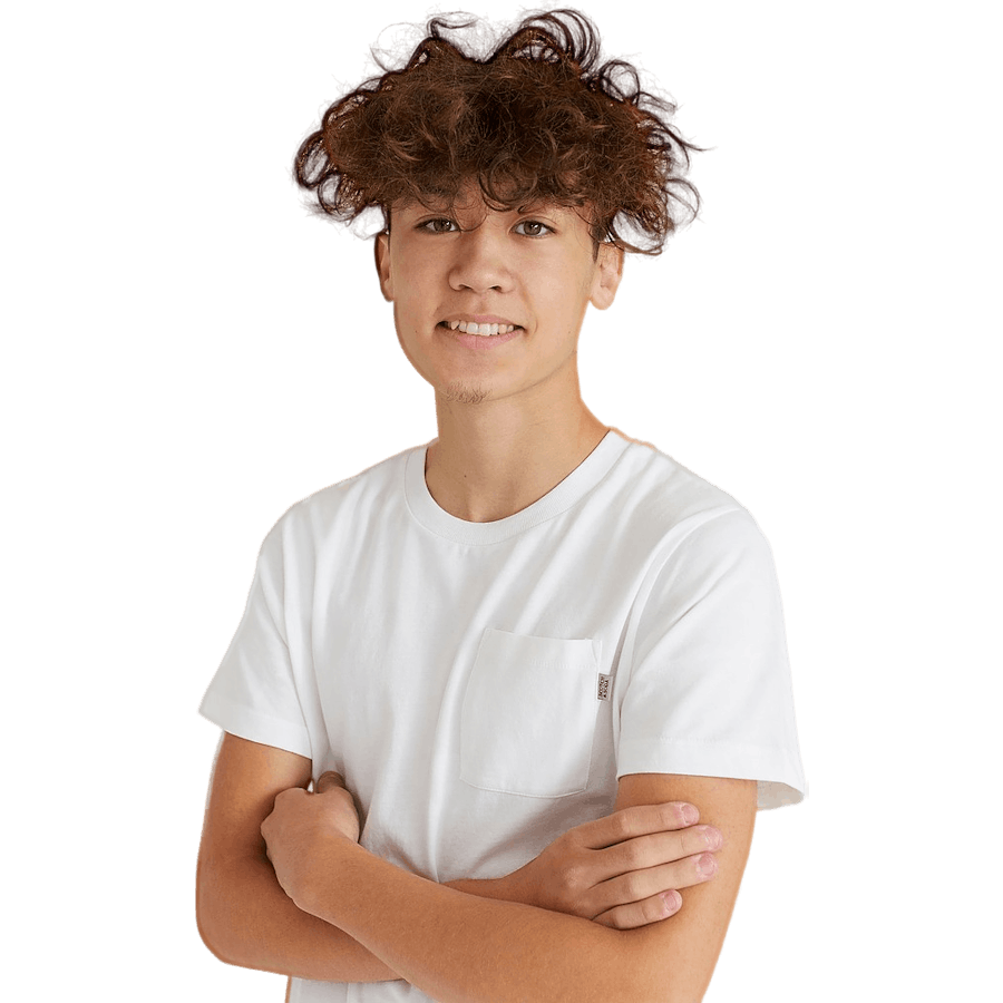 T-shirt con taschino sul petto, bianco