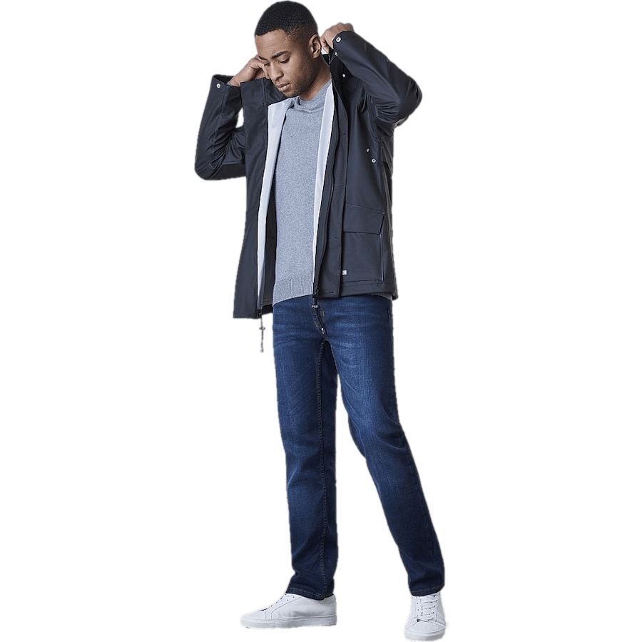 Pull mi-long à col en V en coton mérinos