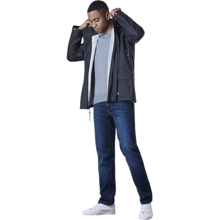 Pull mi-long à col en V en coton mérinos