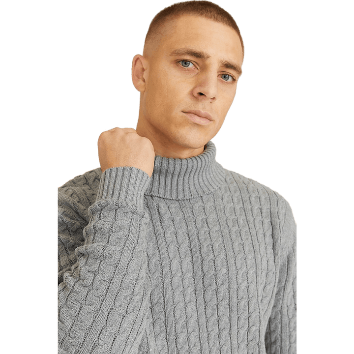 John Cable Roll Neck Gris chiné
