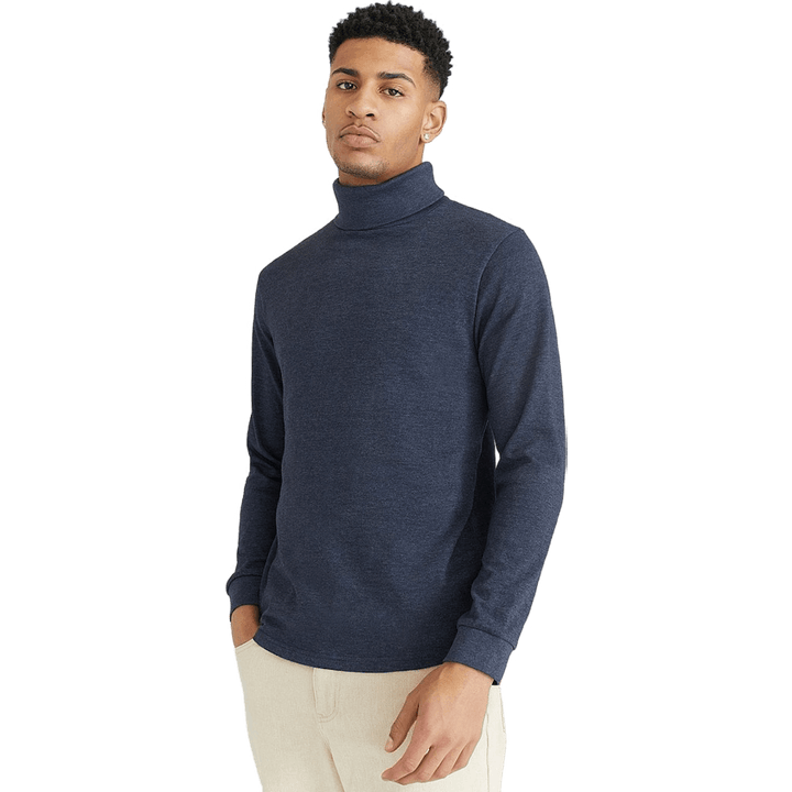 Col roulé bleu marine mélangé