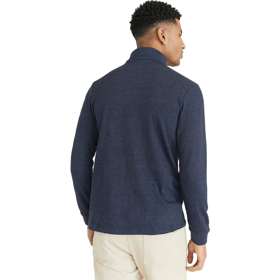 Col roulé bleu marine mélangé