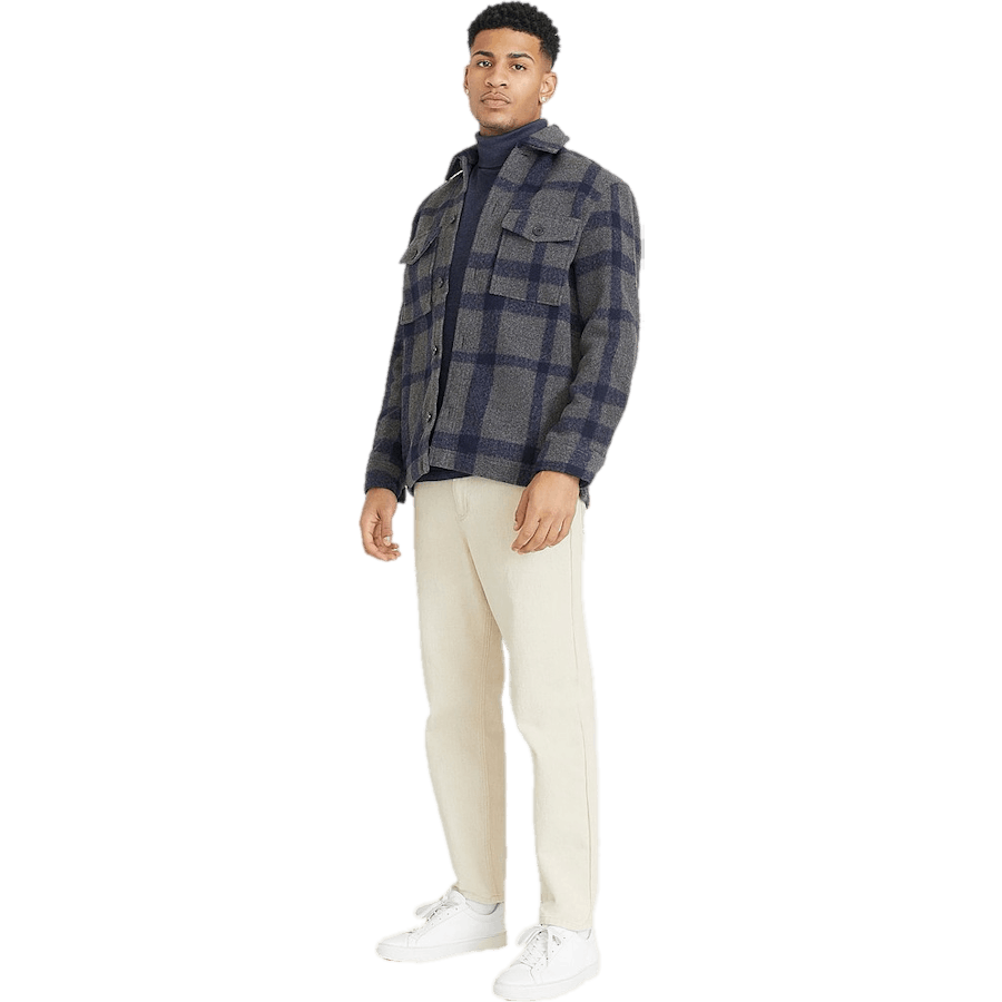 Col roulé bleu marine mélangé