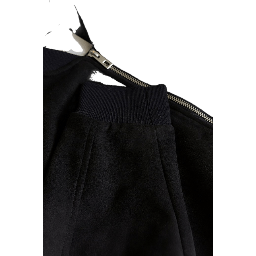 Fake Suede Bomber Black