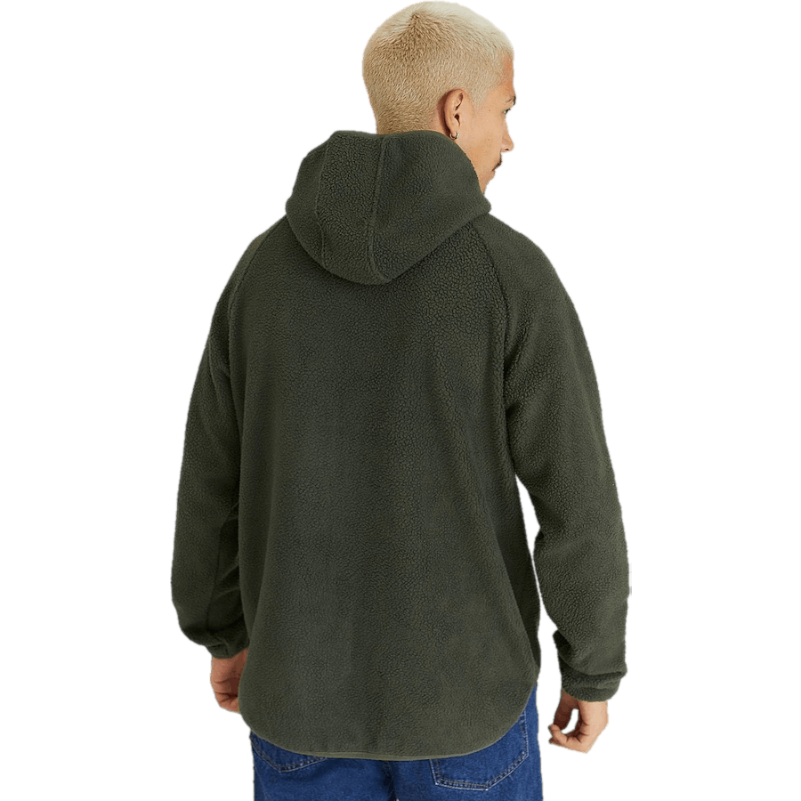 Capuche zippée en velours doux vert