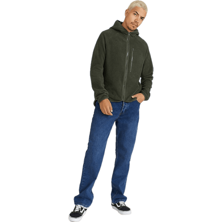 Capuche zippée en velours doux vert