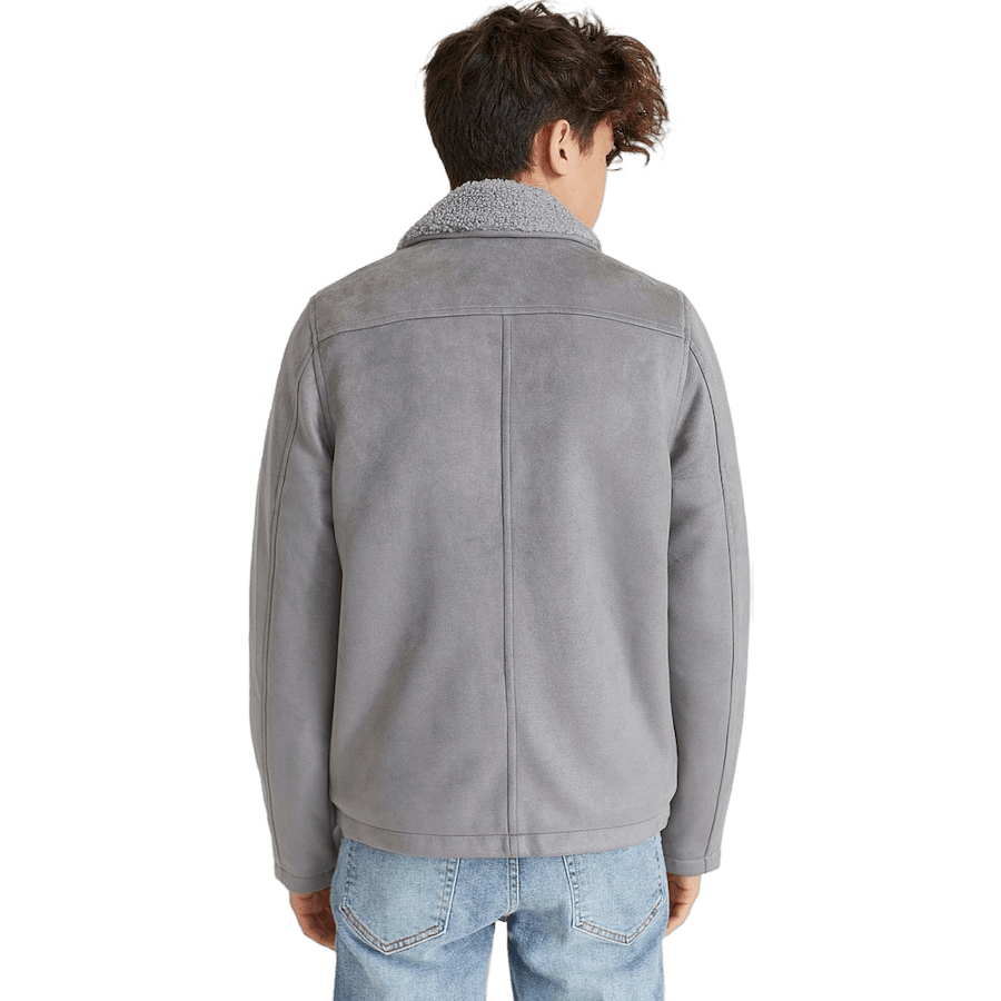 Teddy Fake Suède Jas Grijs