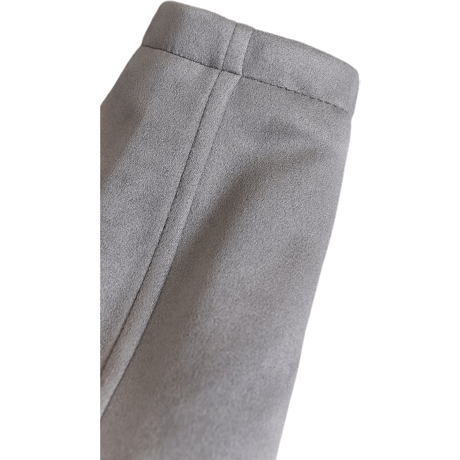 Teddy Fake Suède Jas Grijs