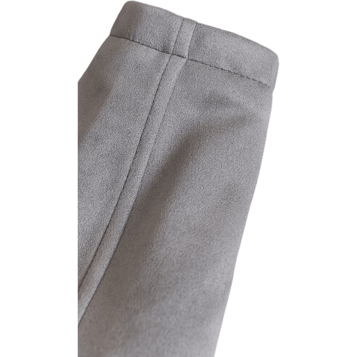 Teddy Fake Suède Jas Grijs