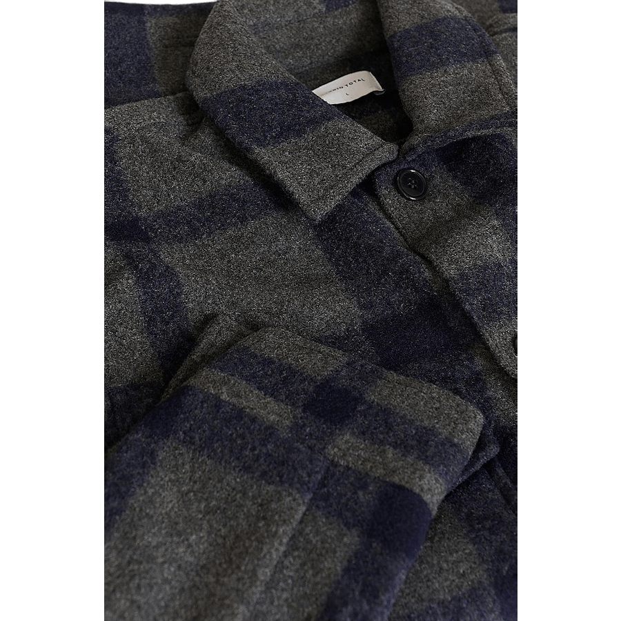Studio Check Overshirt harmaa/laivastonsininen