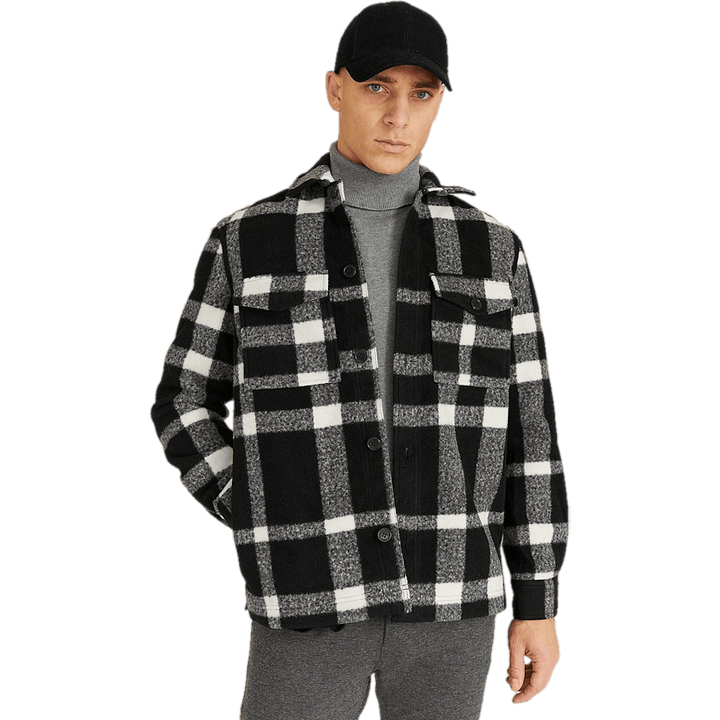Studio Check Overshirt Musta/valkoinen