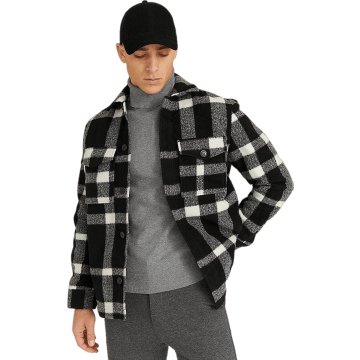 Studio Check Overshirt Musta/valkoinen