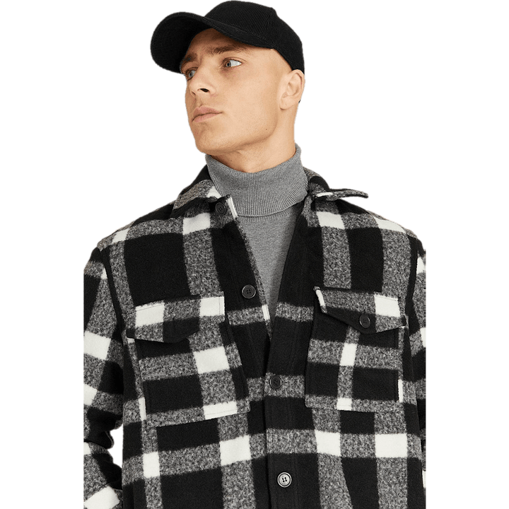 Studio Check Overshirt Musta/valkoinen