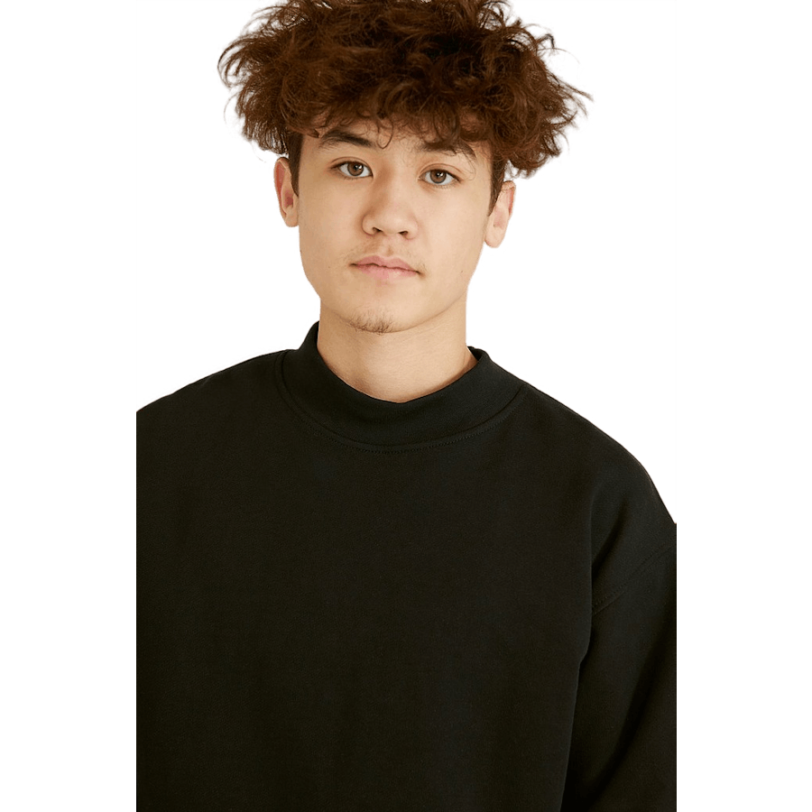 Sweat-shirt à larges côtes noir