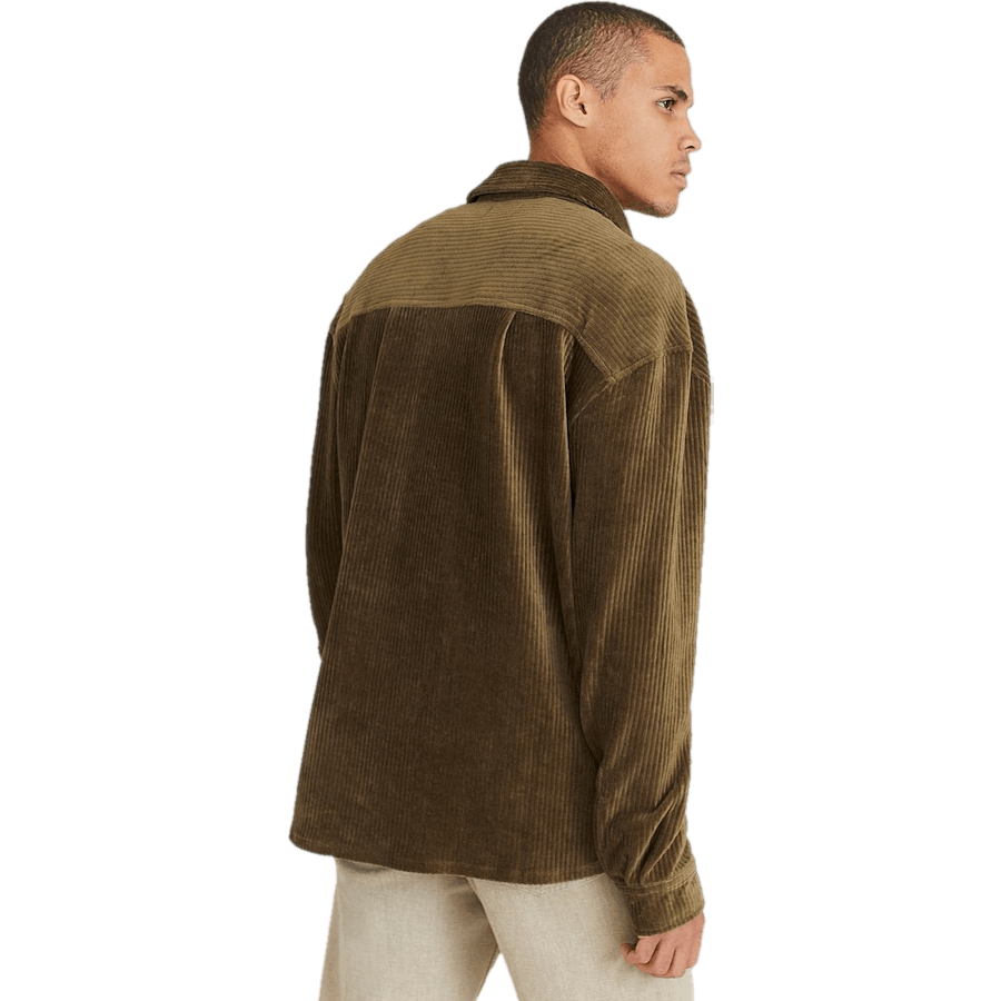 Rento pehmeä Cord-paita Khaki