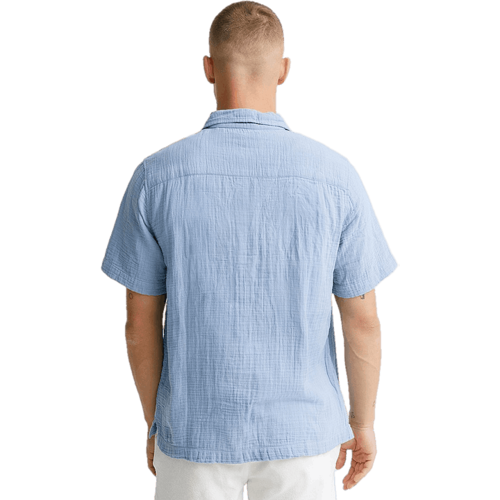 Soft Half Placket paita Lt sininen