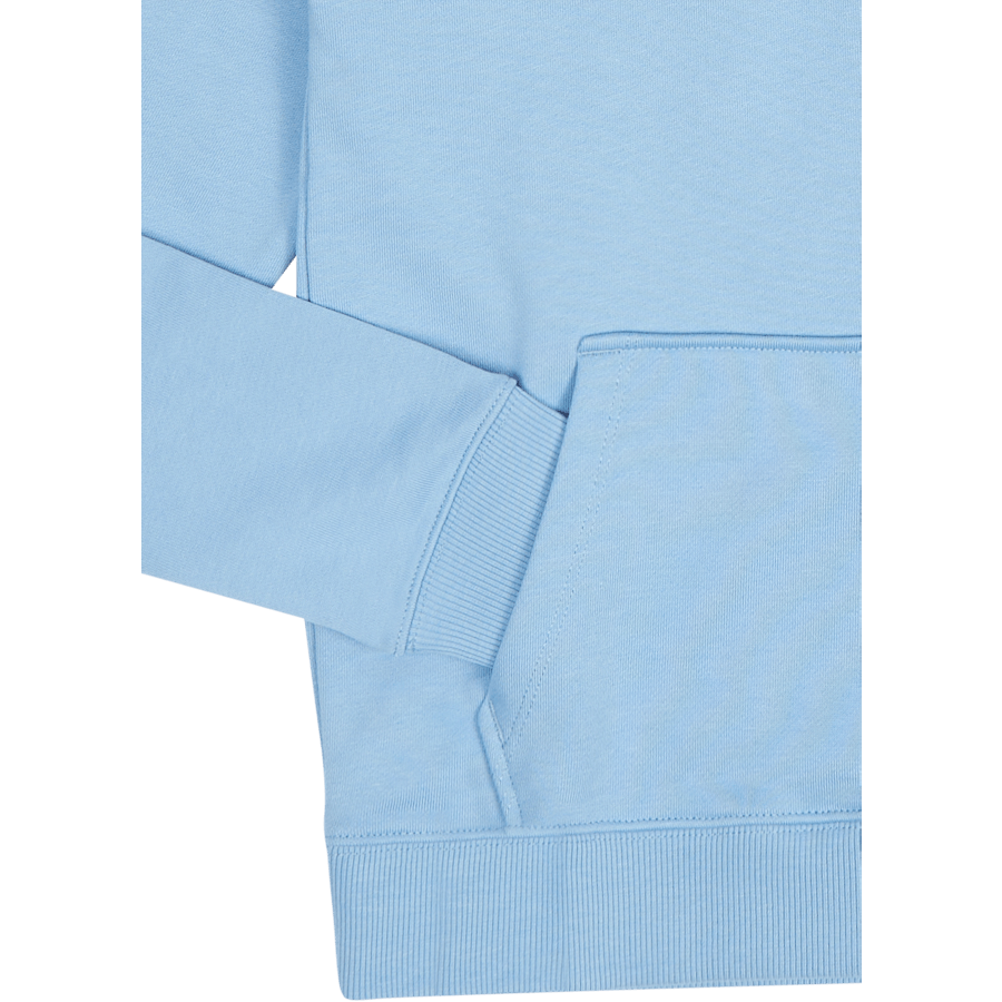 Sweat à capuche en coton biologique bleu lac