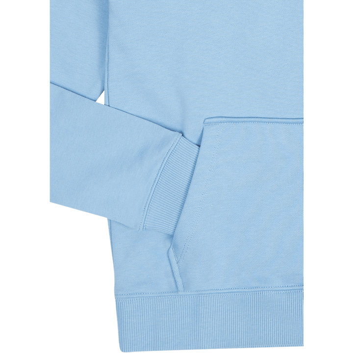 Sweat à capuche en coton biologique bleu lac