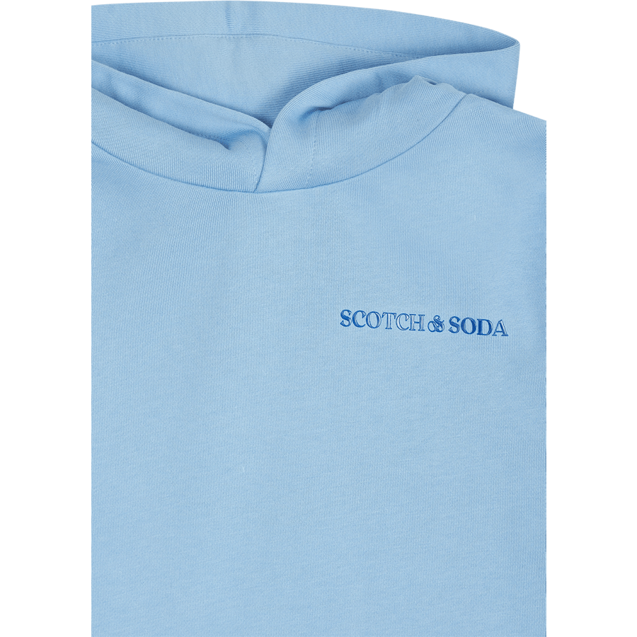 Sweat à capuche en coton biologique bleu lac