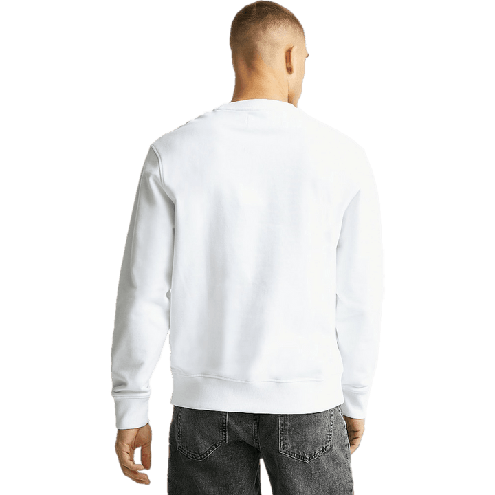 Pull ras du cou à logo empilé Yaf - Blanc brillant