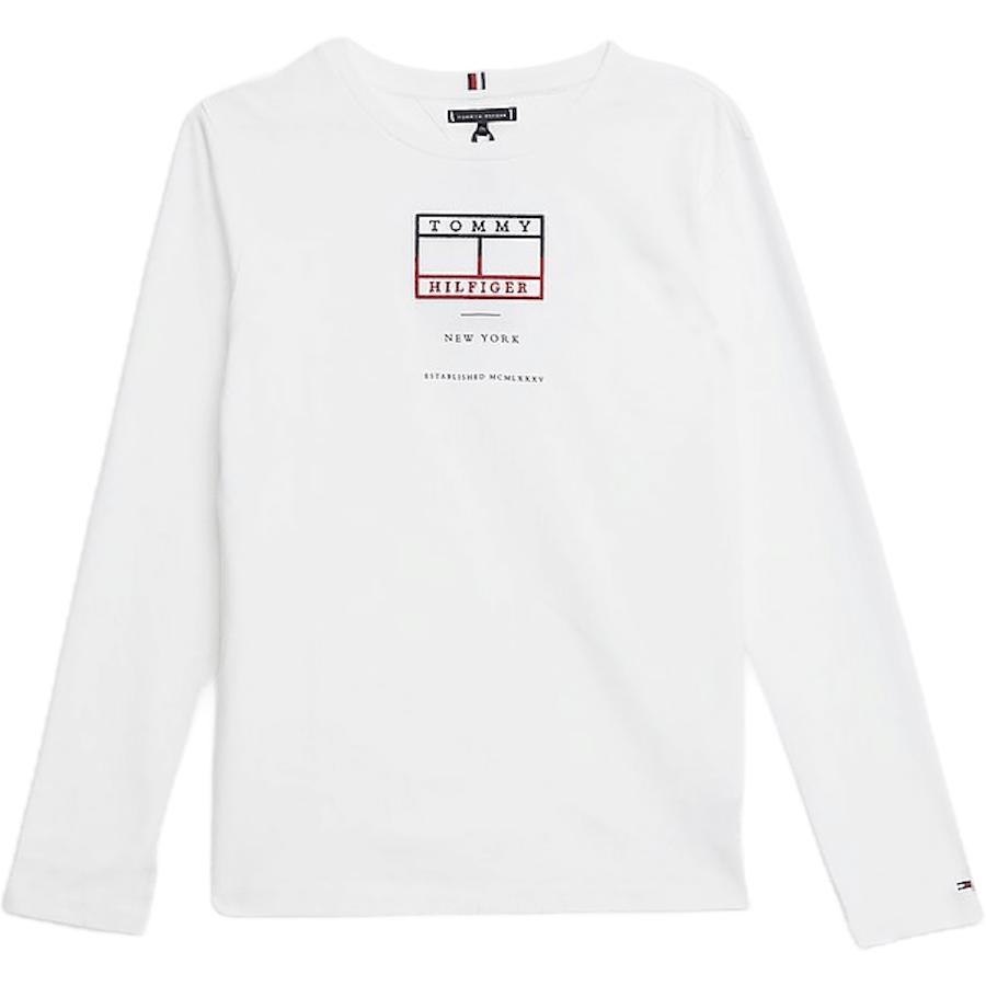 Embroidered Flag Tee L/s Ybr - Vit