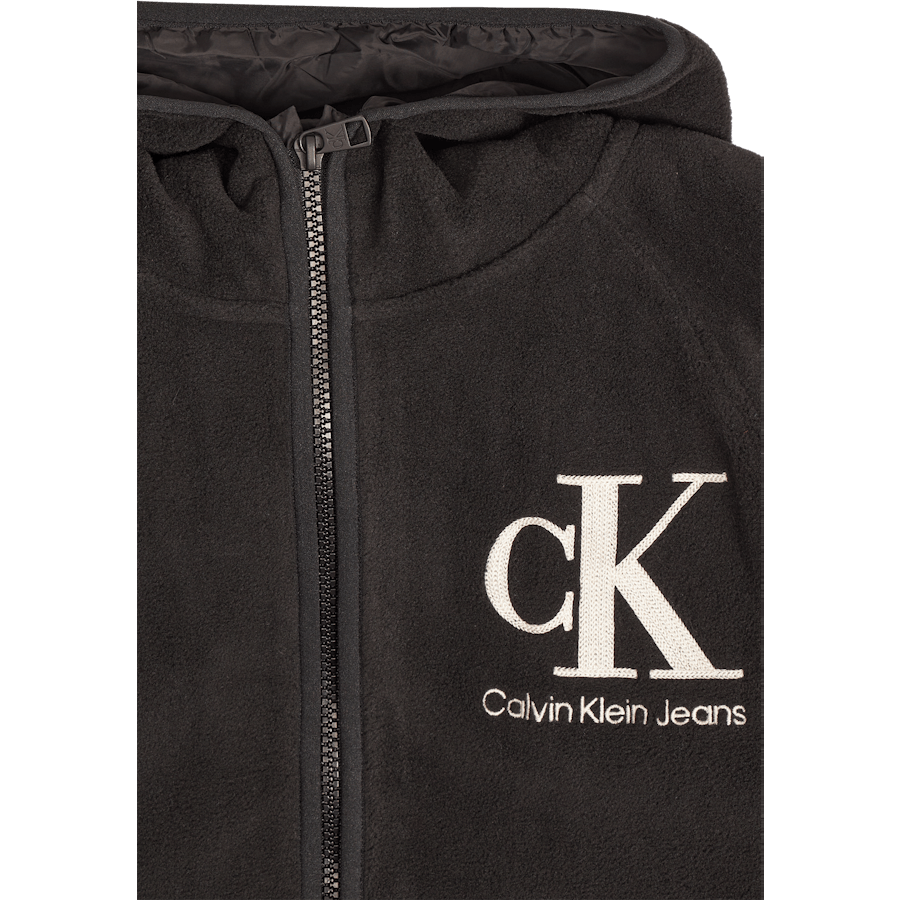 Soutien-gorge zippé en polaire avec logo - Noir