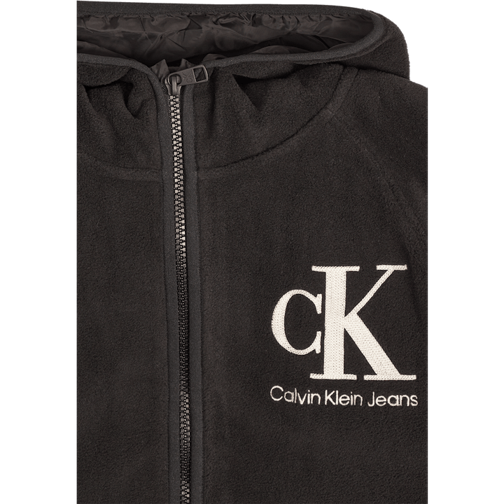 Soutien-gorge zippé en polaire avec logo - Noir