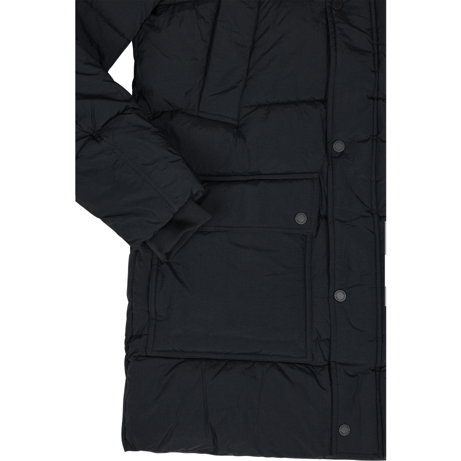 Puffa lunga in nylon stropicciato Beh