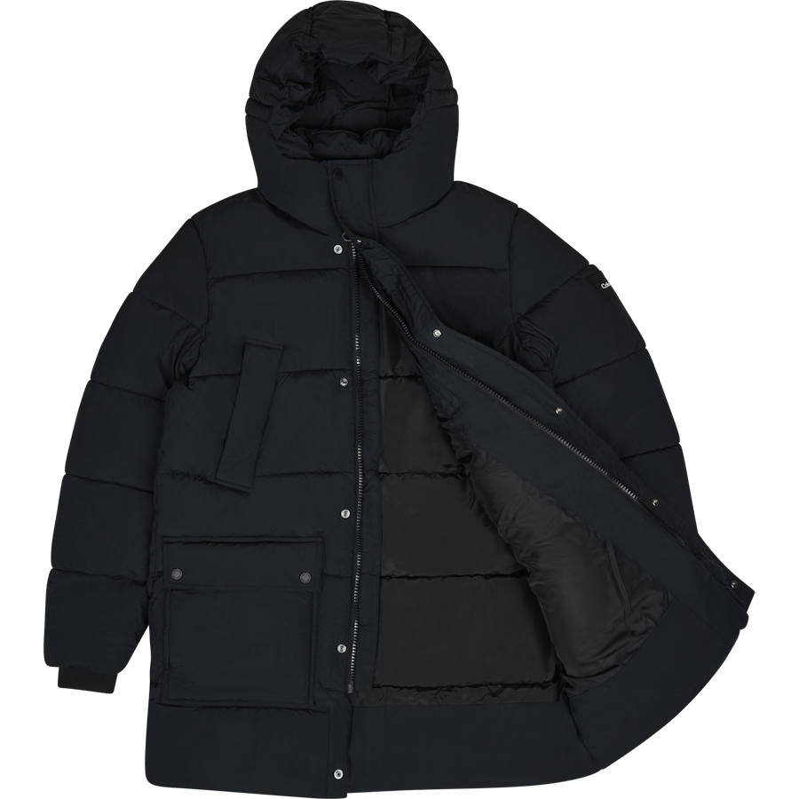 Puffa lunga in nylon stropicciato Beh