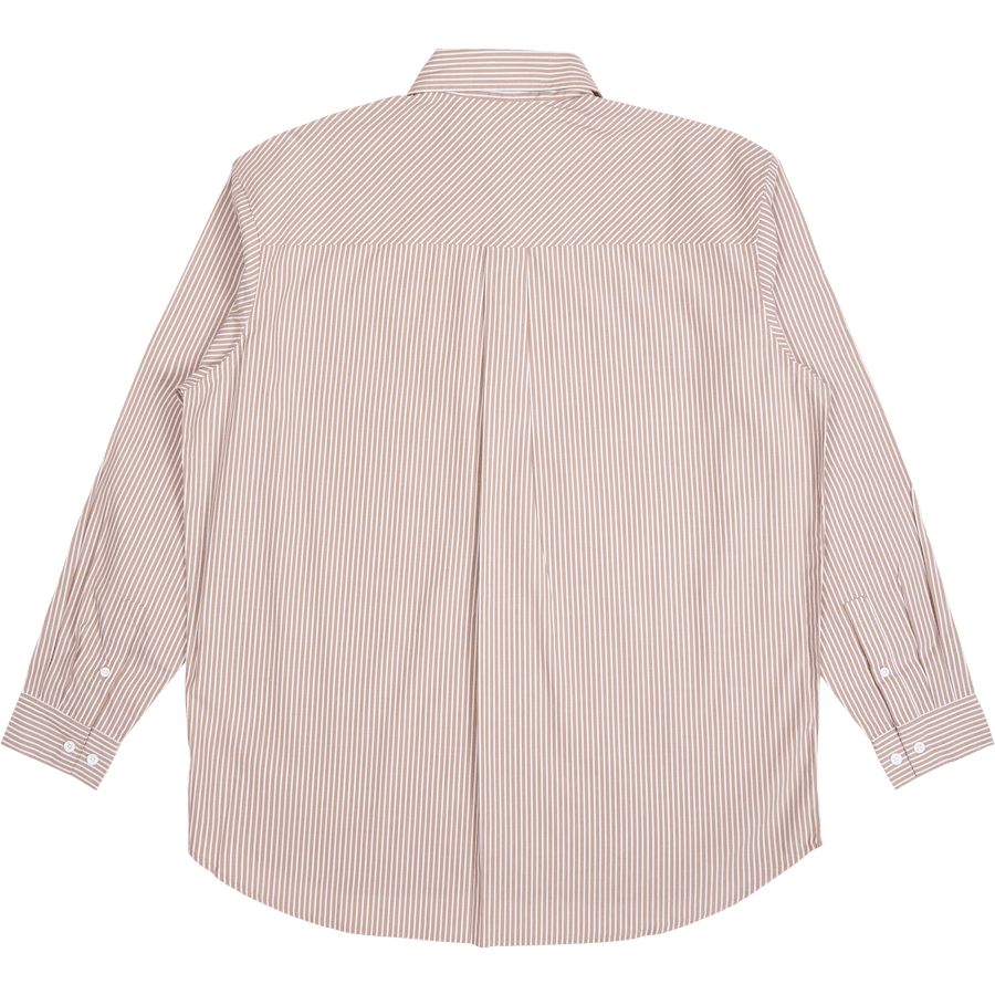 Chemise en popeline State à rayures nougat et fleurs