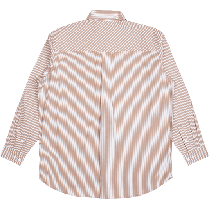Chemise en popeline State à rayures nougat et fleurs