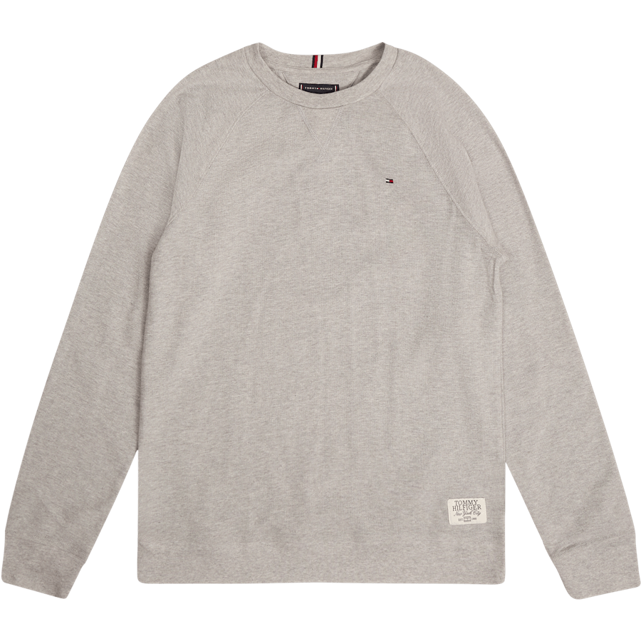 Waffle Tee L/s P01 - Hellgrau meliert