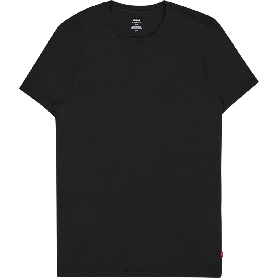 T-shirt slim à col ras du cou, lot de 2, noir + noir