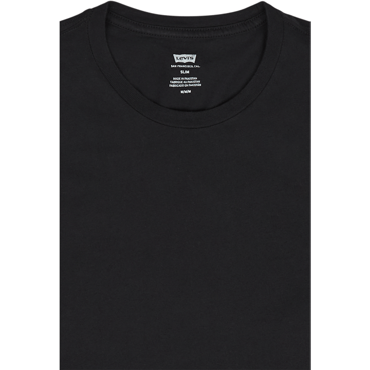 T-shirt slim à col ras du cou, lot de 2, noir + noir
