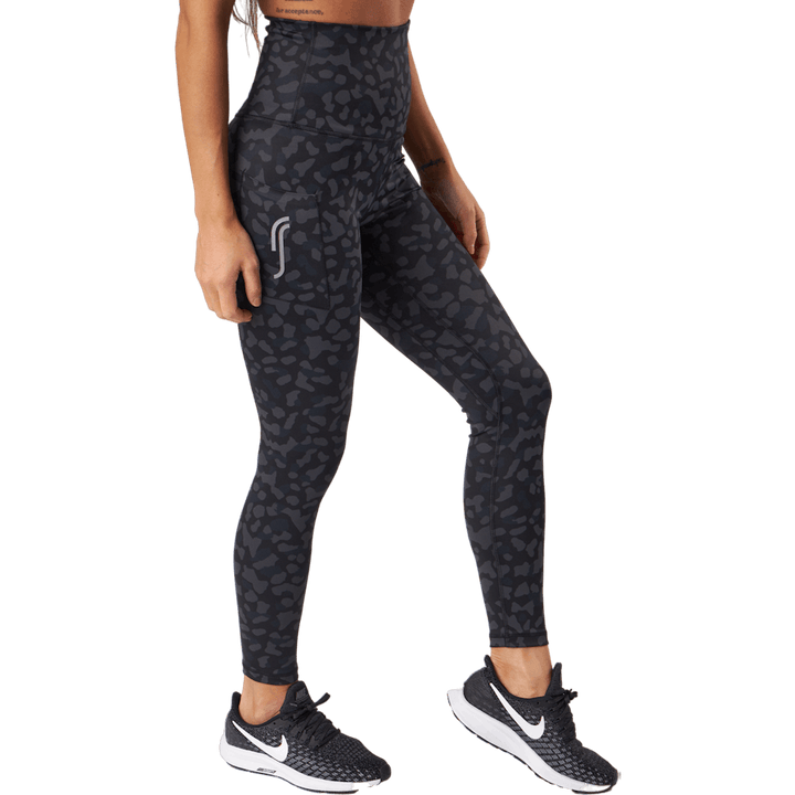 Collants taille haute - Poche latérale léopard