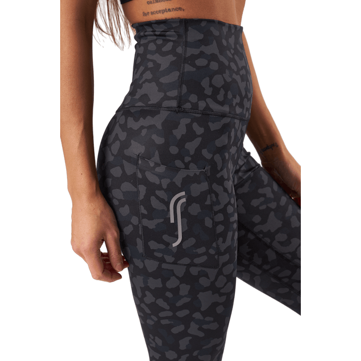 Collants taille haute - Poche latérale léopard