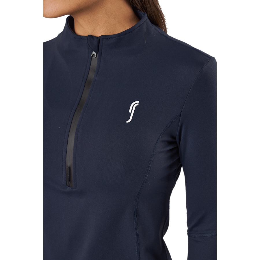 Pull demi-zip bleu foncé