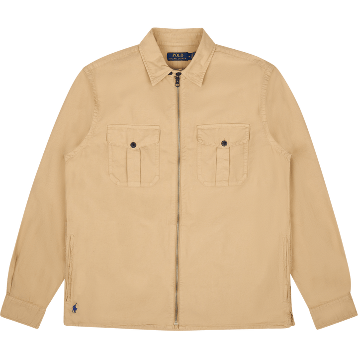 Garment-Dyed Oxford Overshirt Surrey Tan