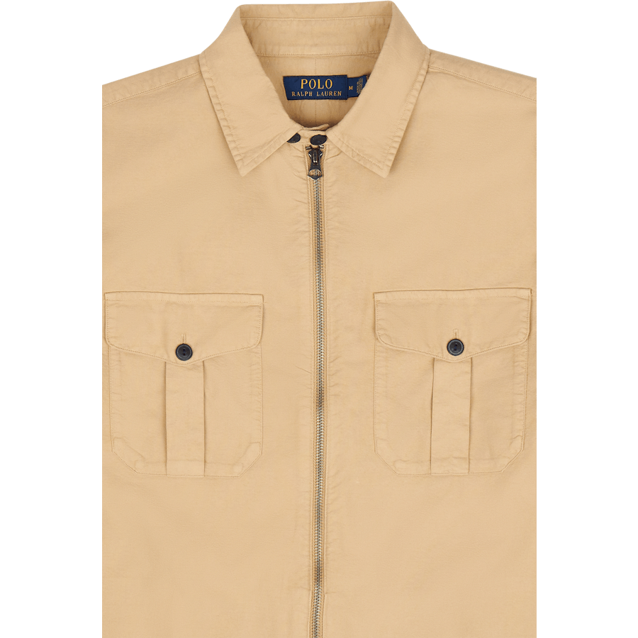 Garment-Dyed Oxford Overshirt Surrey Tan