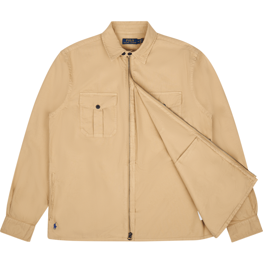 Garment-Dyed Oxford Overshirt Surrey Tan