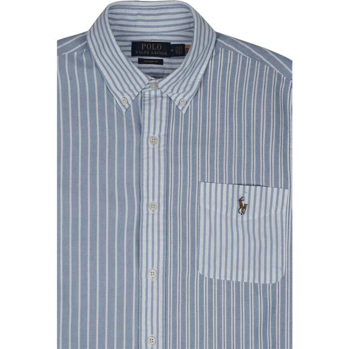 Stripete Oxford Fun-skjorte med spesialtilpasset passform Blå Funshirt