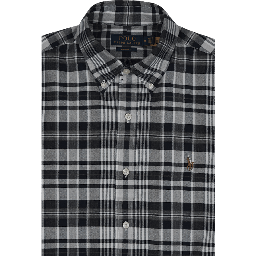 Skreddersydd rutete Oxford-skjorte Grey Heather / Navy Multi