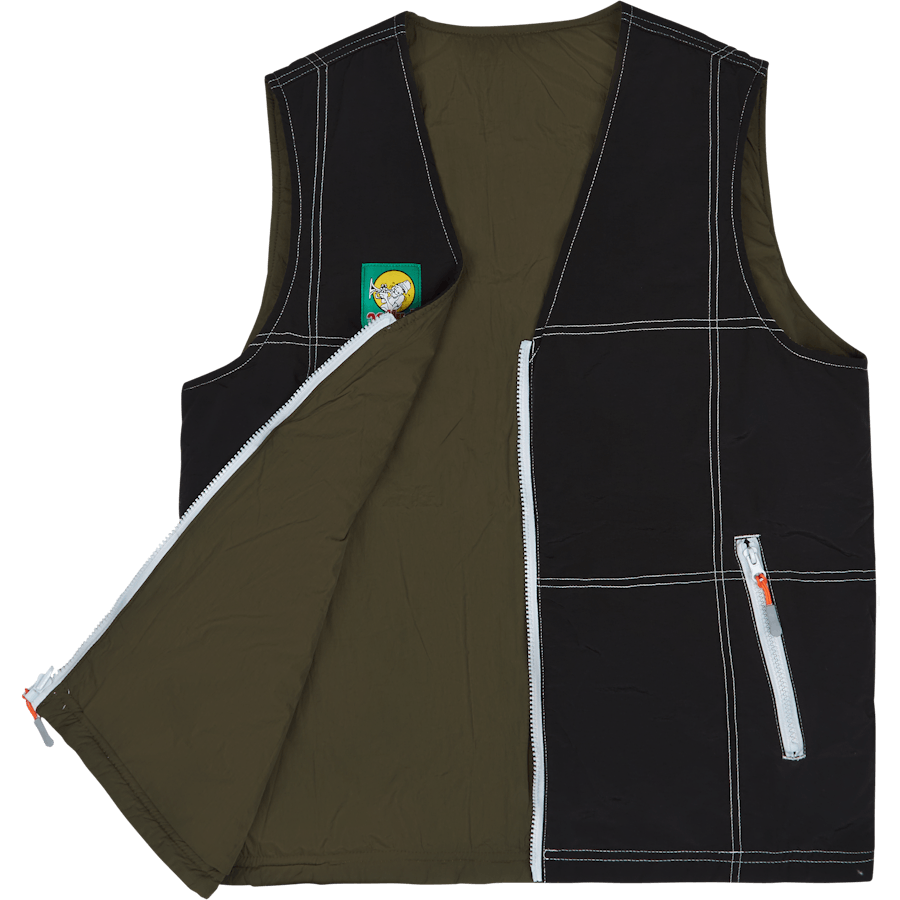 Gilet reversibile nero/army
