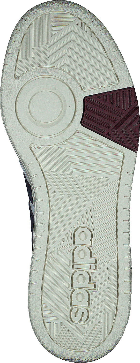 Chaussures de basket-ball classiques vintage Hoops 3.0 Mid Lifestyle : blanc nuage / bleu marine ombre / rouge ombre