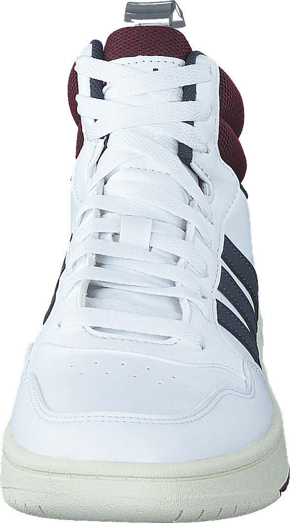 Chaussures de basket-ball classiques vintage Hoops 3.0 Mid Lifestyle : blanc nuage / bleu marine ombre / rouge ombre