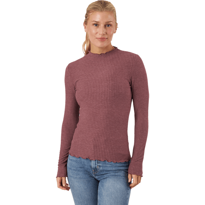 Emma L/s Top z wysokim dekoltem Noos Jr Rose Brown